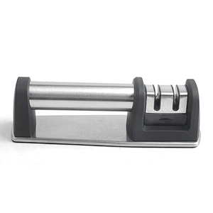 Professional 2 Stage Diamond Coated Wheel System Kitchen Knife Sharpener with handle