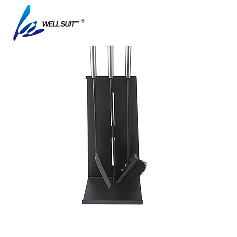 3 pieces  Fireplace Tools with holder whisk spatula clamp