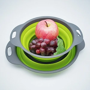 Food grade collapsible BPA free  fruit vegetables washing basket strainer/colander For Home and Kitchen accessories