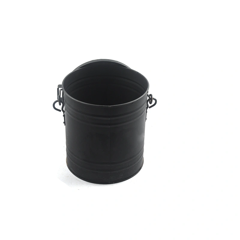 Metal Fireplace Ash Bucket with Lid and Handle