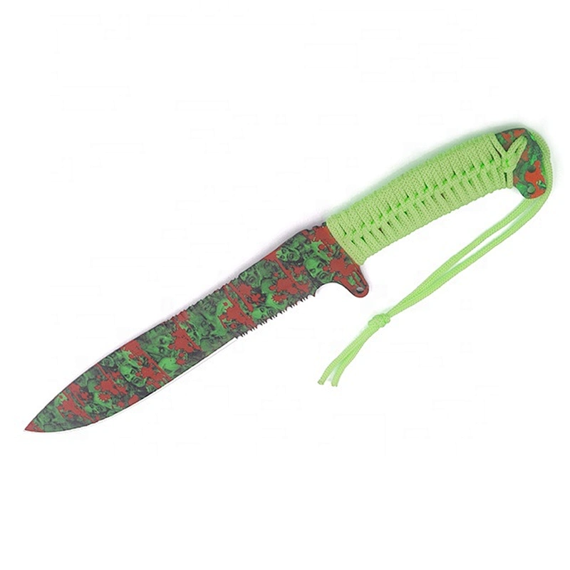 3D Customized Printing Decoration Blade Survival Camping Machete Knife with Paracord