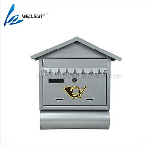 Locking Mailbox Modern Galvanized Steel Mailbox Lockable Post Mailbox Letterbox gray