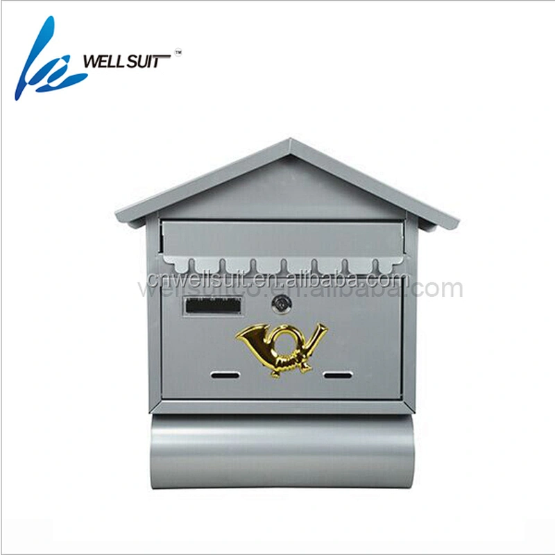 Locking Mailbox Modern Galvanized Steel Mailbox Lockable Post Mailbox Letterbox gray