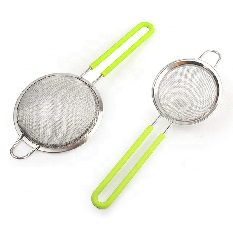 New design food grade Stainless Steel Fine Mesh  kitchen baking flour sifter set for Baking Tools Colander,FoodPreparation