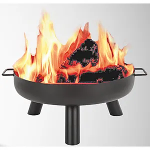 metal antique outdoor black coating dome wood fire pit with 3 legs