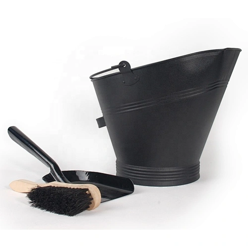 Metal ash bucket fireplace accessories