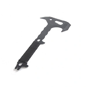 Black Stainless Steel Throwing Hatchet Survival Camp Hand Axe with Paracord Handle