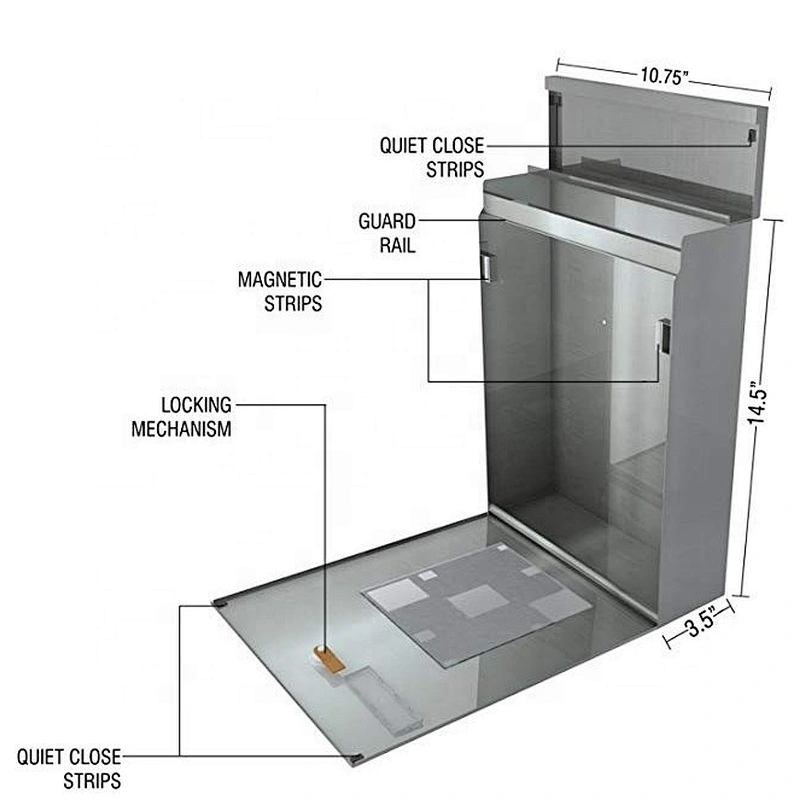 wall amounted water prood rust resistant mailbox with lock