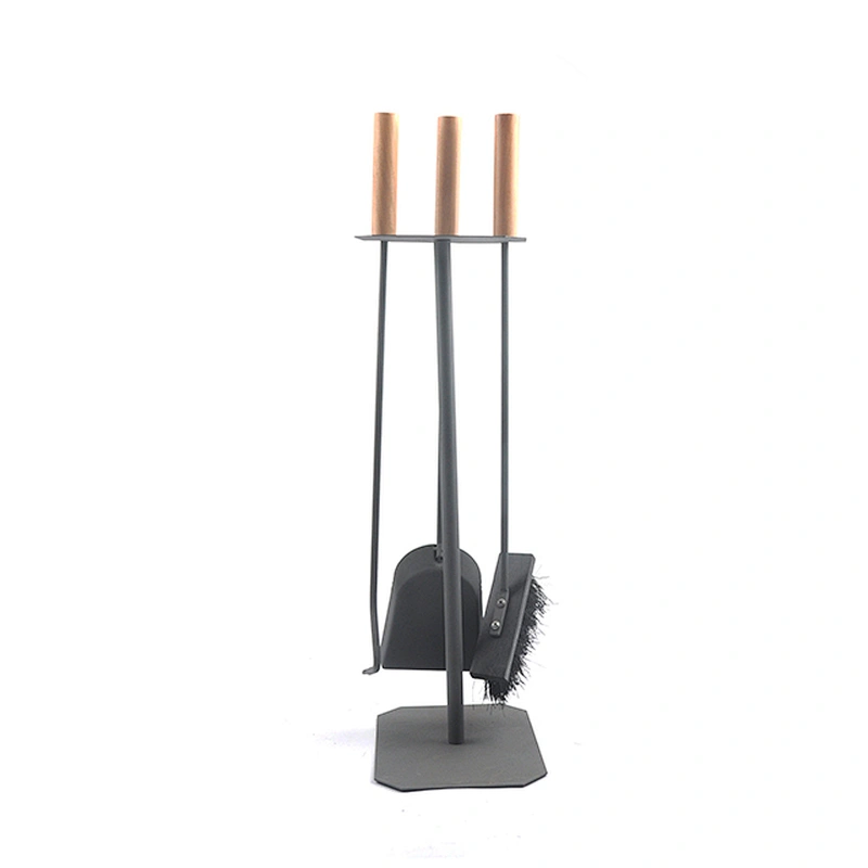hot sale indoor metal fireplace tool set with wooden handle