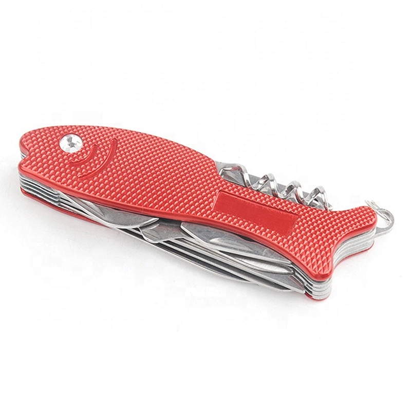 Colorful Fish Shape Multi Purpose Stainless Steel Folding Survival Pocket  Knife Tools 13 in 1