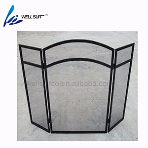 Popular Folding screen painted fireplace screen fire screen With Black Powder Coating