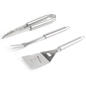 Easy to use  hot selling stainless steel BBQ tools set 3pcs with BBQ nylon bag