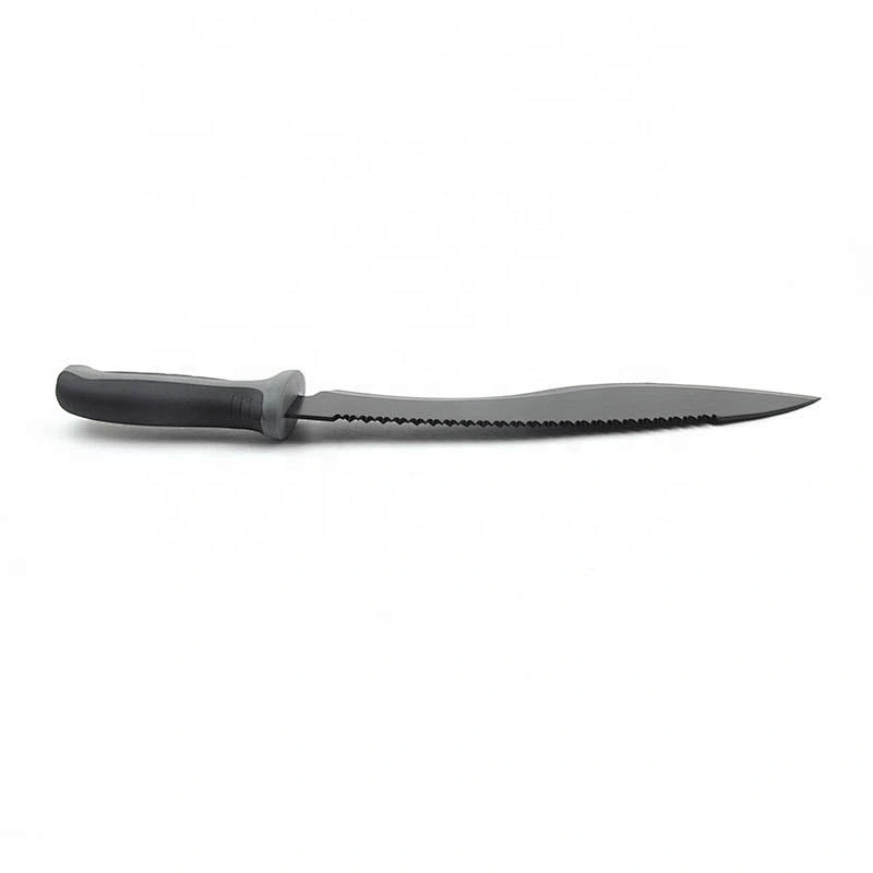 Double Side  Stainless Steel  Black Blade Outdoor Survival Hunting Long Machete With Nylon Sheath