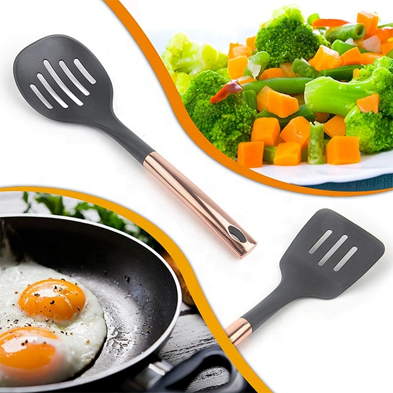 6 Pcs In 1 Set Silicone Kitchen Accessories Cooking Tools Kitchenware Cookware sets with stainless steel Handles