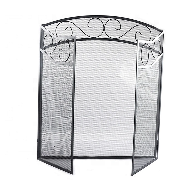 Durable hot selling metal Iron 3-panel fireplace screen for Guard Fence Accessories Steel Spark Guard