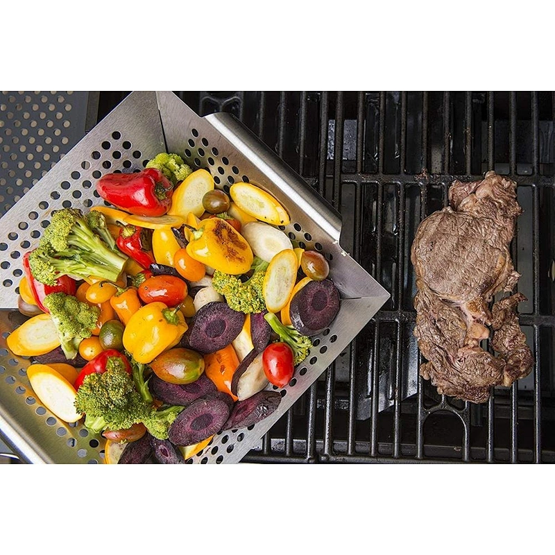 Factory price outdoor using stainless steel bbq charcoal grill pan and stainless steel roasting BBQ grill basket