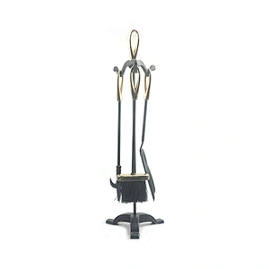 brass plated outdoor fireplace tools set