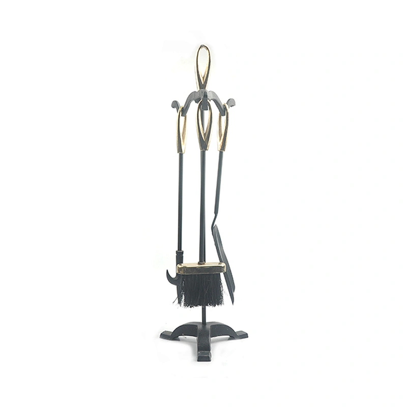 brass plated outdoor fireplace tools set