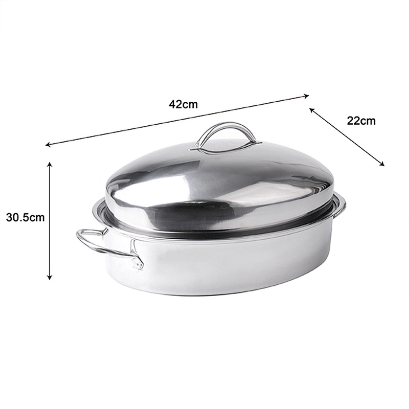 Eco-friendly 100% food grade microwave chicken turkey roaster roasting pan with rack turkey roaster pan