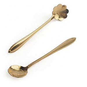 popular new design food grade  stainless steel with copper plating  tea spoon