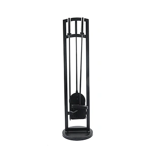 4 Piece Iron Indoor  Fireplace Tools Set With Holder