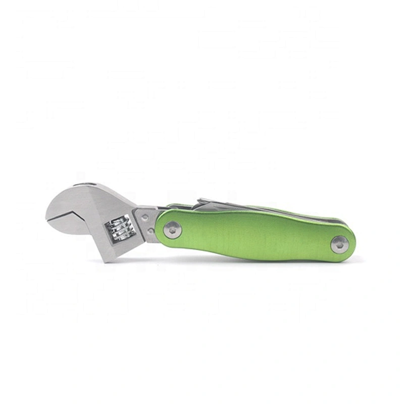 Green Color Handle Stainless Steel Head Foldable Wrench Knife Multi Tool