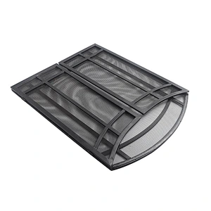 Classic flowery fireplace tools screens with coating 3 panels screen baby safe and easy handle