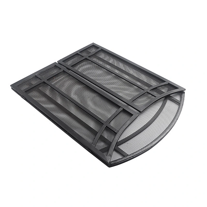Classic flowery fireplace tools screens with coating 3 panels screen baby safe and easy handle