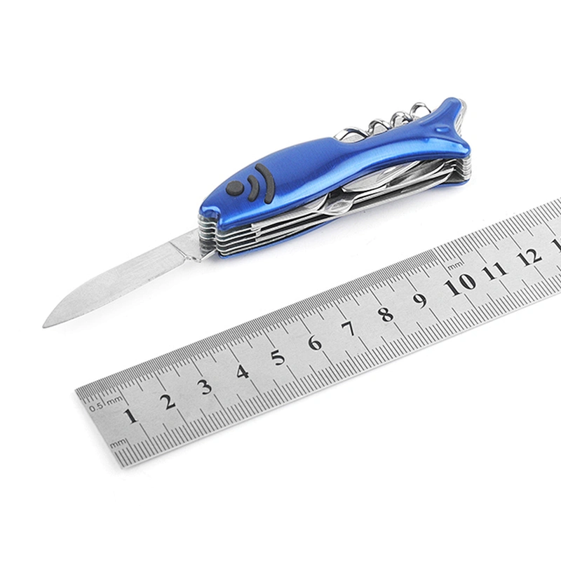 Fish Style 13 in 1 Multi Functions Stainless Steel Folding Survival Pocket  Knife Tools