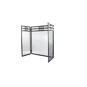 3 Fold Black Metal Rustic Living Room Fireplace Screen