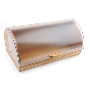 New design hot selling good quality bamboo bread box with plastic lid