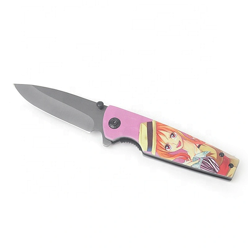 Carton Pattern Printing Blade Stainless Steel Pocket Knife Promotion Gift Folding Knife
