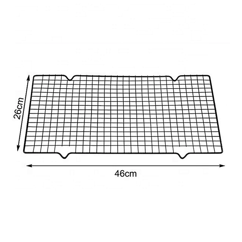Non-Stick Rectangle Baking Cooling Tool Cake Biscuit Space Saving Cake Stand Tray Rack