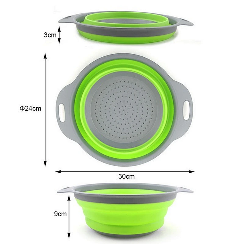 Food grade collapsible BPA free  fruit vegetables washing basket strainer/colander For Home and Kitchen accessories