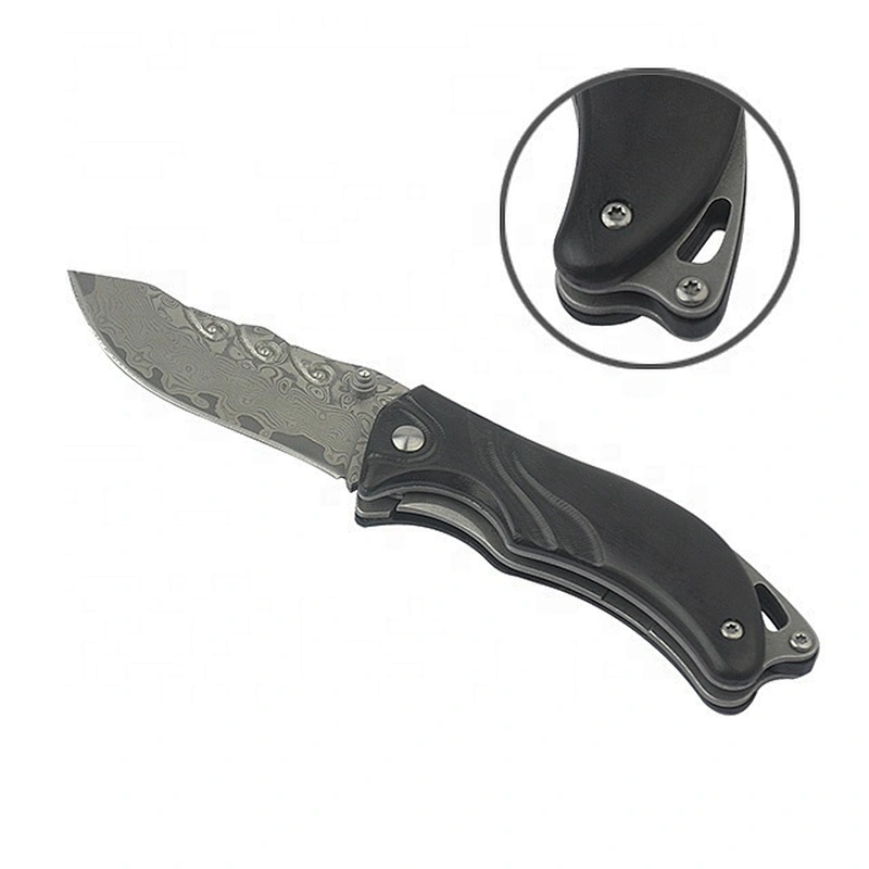 Multifunctional pocket steel damascus folding knife
