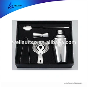 New cocktail shaker set with strainer jigger muddle gift box