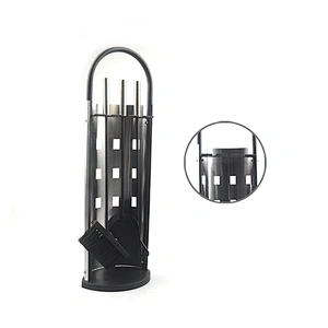5pcs stainless steel fireplace tools poker tongs shovel brush fireplace set