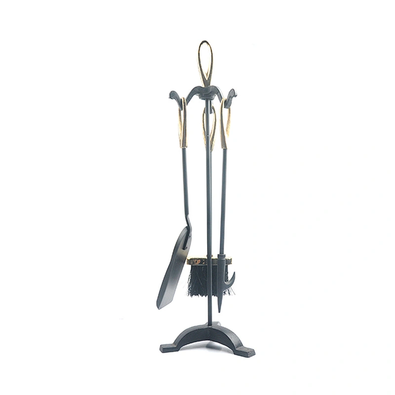 brass plated outdoor fireplace tools set