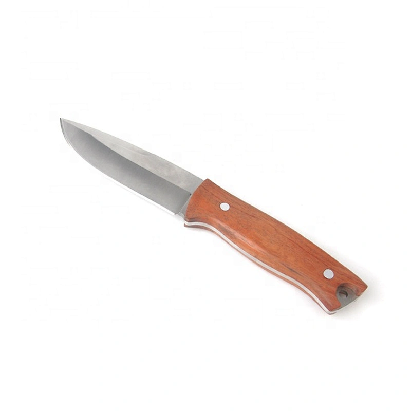 Full Tang Stainless Steel Blade Outdoor Camping Survival Knife with wood handle
