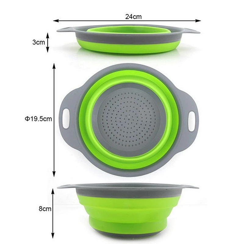Food grade folding BPA free  fruit vegetables washing basket strainer/colander For Home and Kitchen accessories