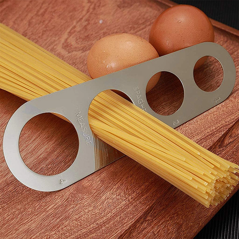 Multicolor 18-0 Stainless Steel Spaghetti Measuring Tool Pasta tools with 4 Serving Portion Pasta Gadgets