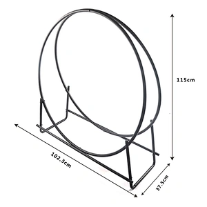 Firewood rack Firewood Log Rack Hoop Tubular Steel Wood Storage Holder for Indoor & Outdoor 40Inch