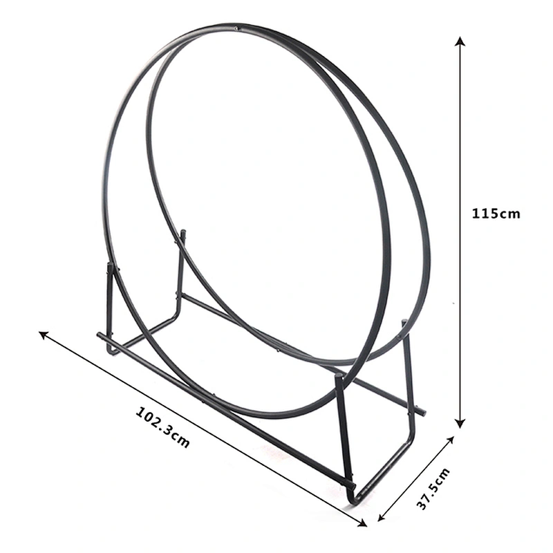 Firewood rack Firewood Log Rack Hoop Tubular Steel Wood Storage Holder for Indoor & Outdoor 40Inch
