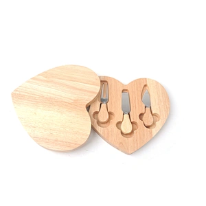 Wood Cheese Board Set with Cheese Tools Eco-friendly Round Cutting Board
