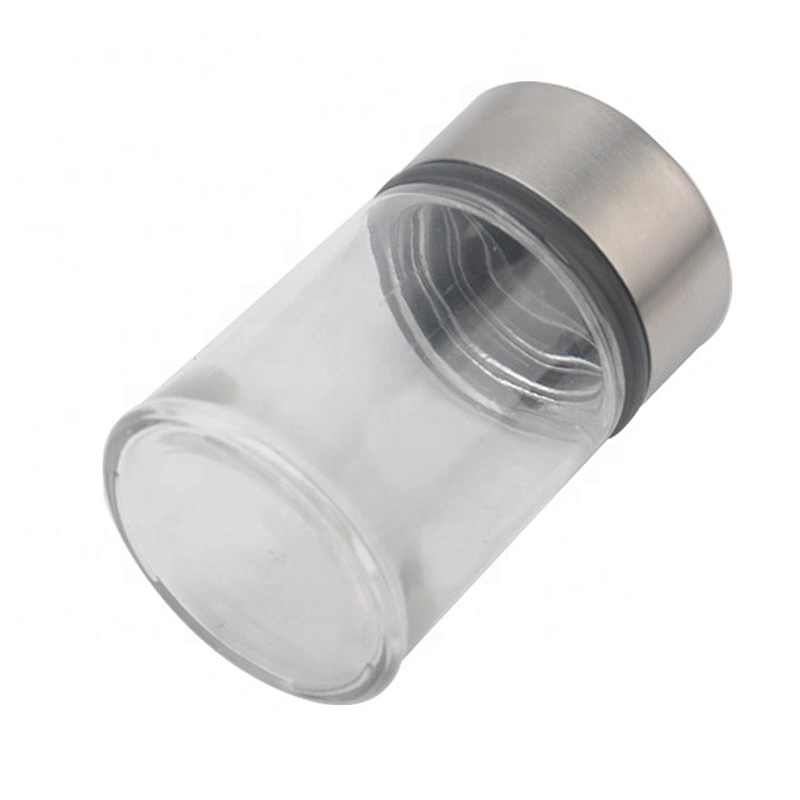 Stainless steel and glass spice shaker spice rack cruet