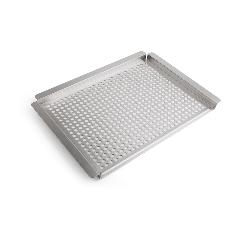 smoke slotted and holes on bbq grill and tray Square grill Topper pan