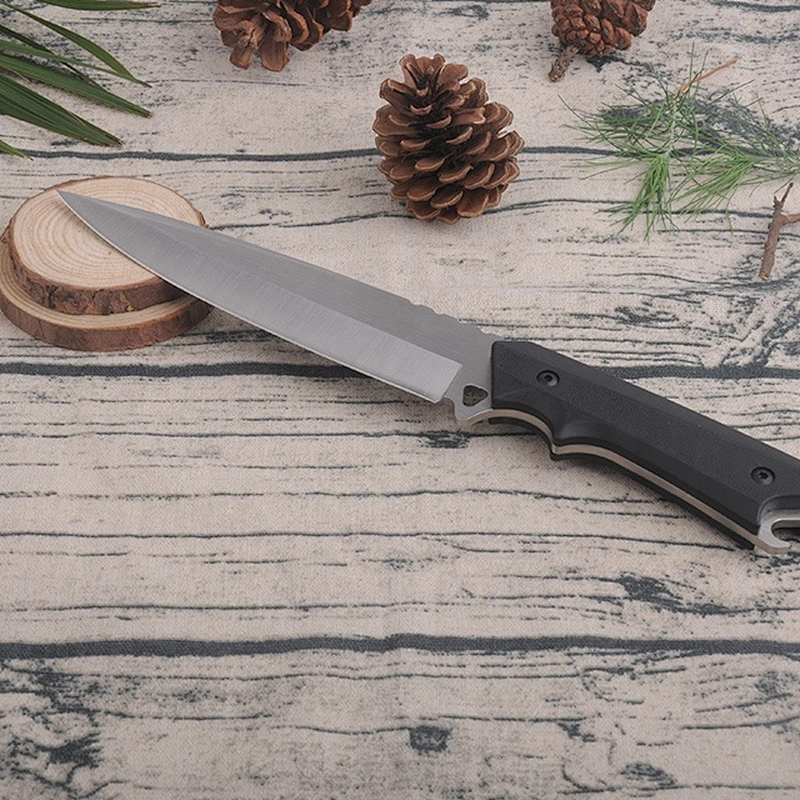 Matt finished Stainless Steel Outdoor Survival Camping Knife with Black Handle