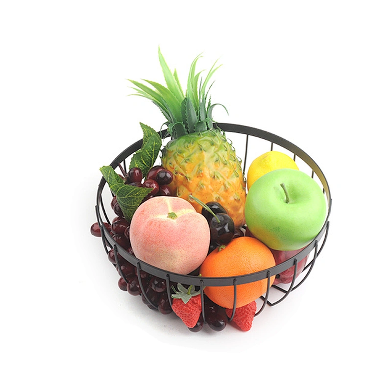 Round shape kitchen vegetable fruit metal basket wire mesh storage baskets
