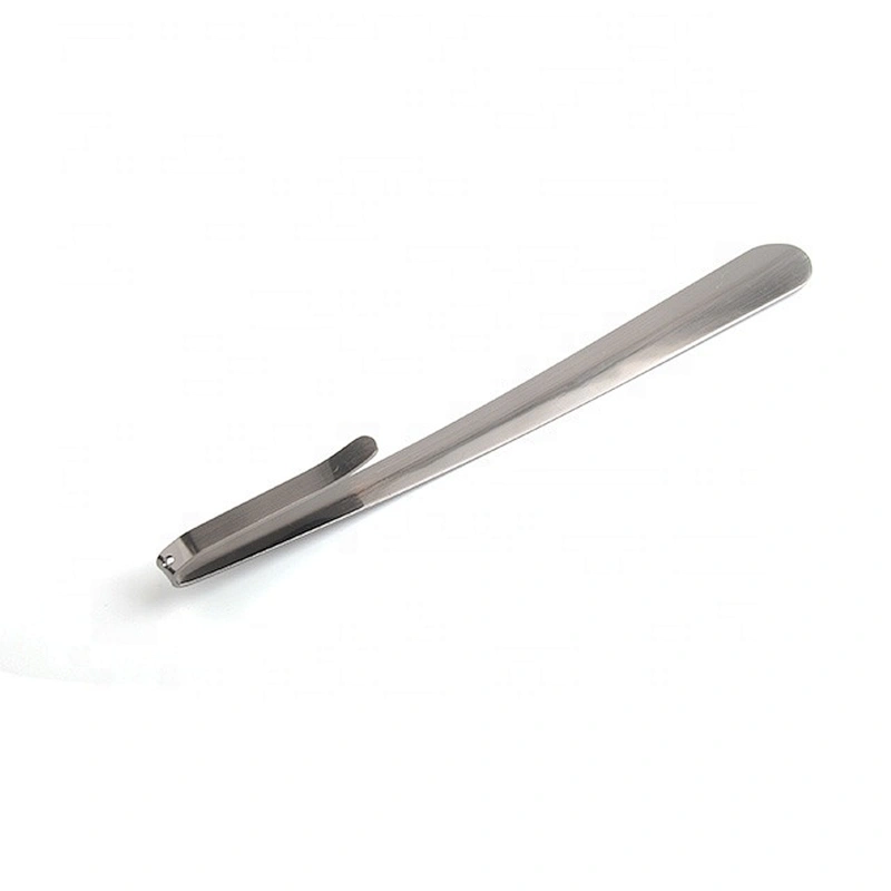 Stainless steel hotel shoe horn 42cm customized metal shoehorn with comfort grip