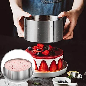 Popular food grade stainless steel   baking tools home use 6-12 inch adjustable cake mould